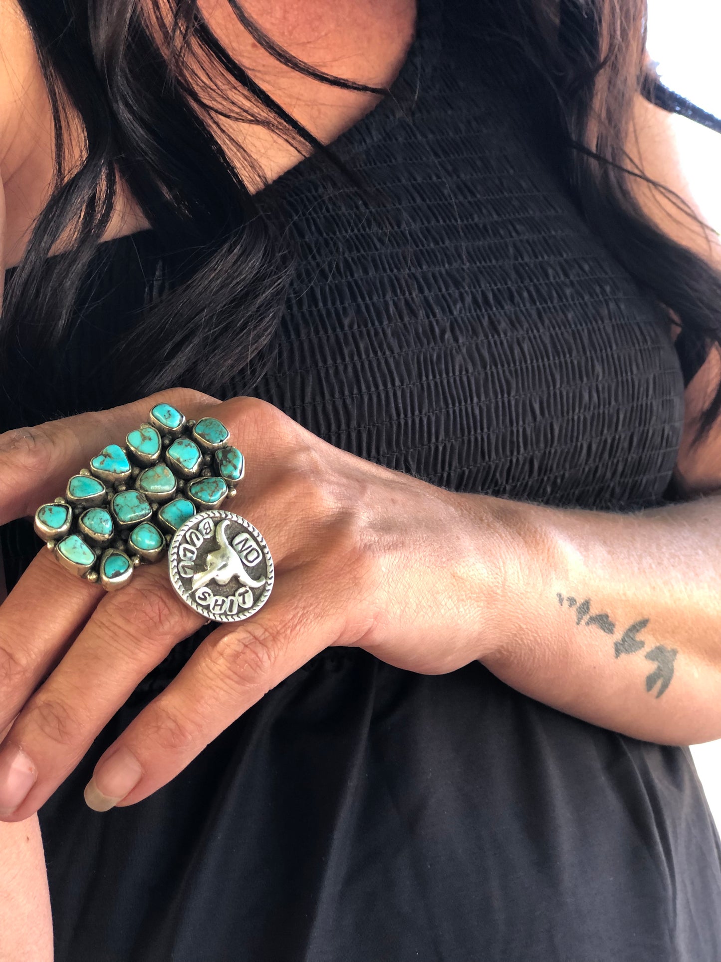 NO BULL Sterling Statement Ring Size 7.5