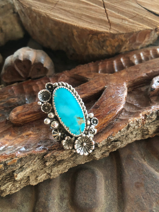 Sterling Silver & Turquoise Ring Size 7