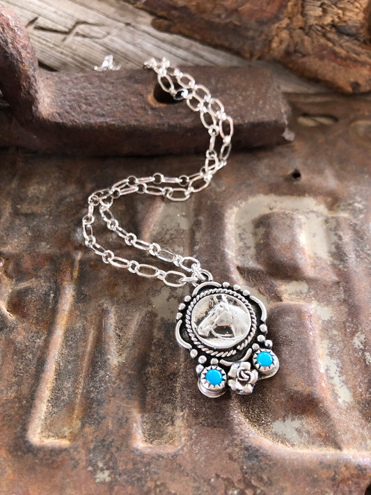 Horse Head Coin Necklace