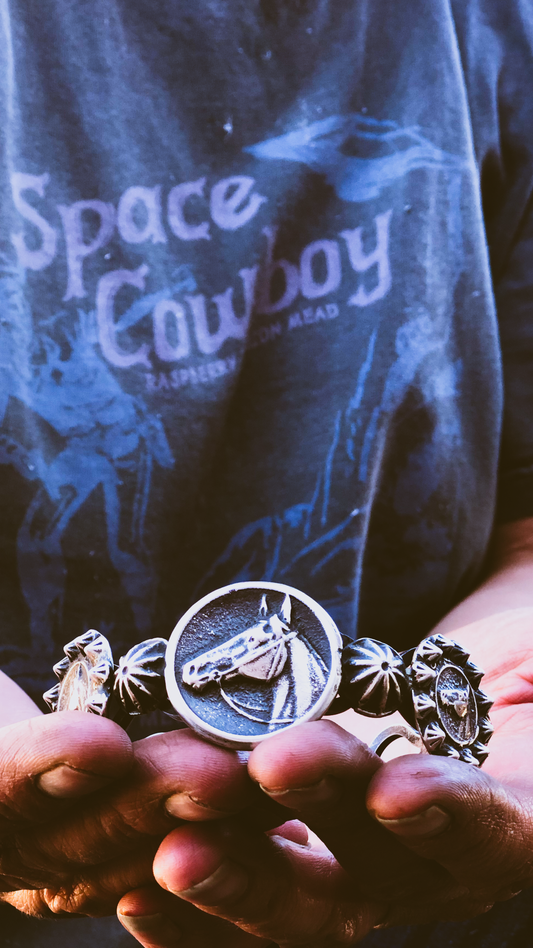 Horse Head Cameo Cuff Bracelet