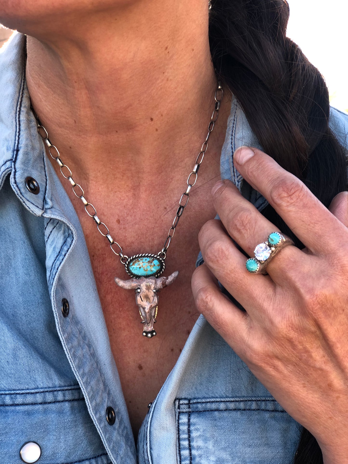 Fire Opal Take No Bull Necklace