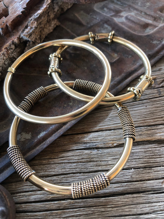 Solid Brass Bangle Trio