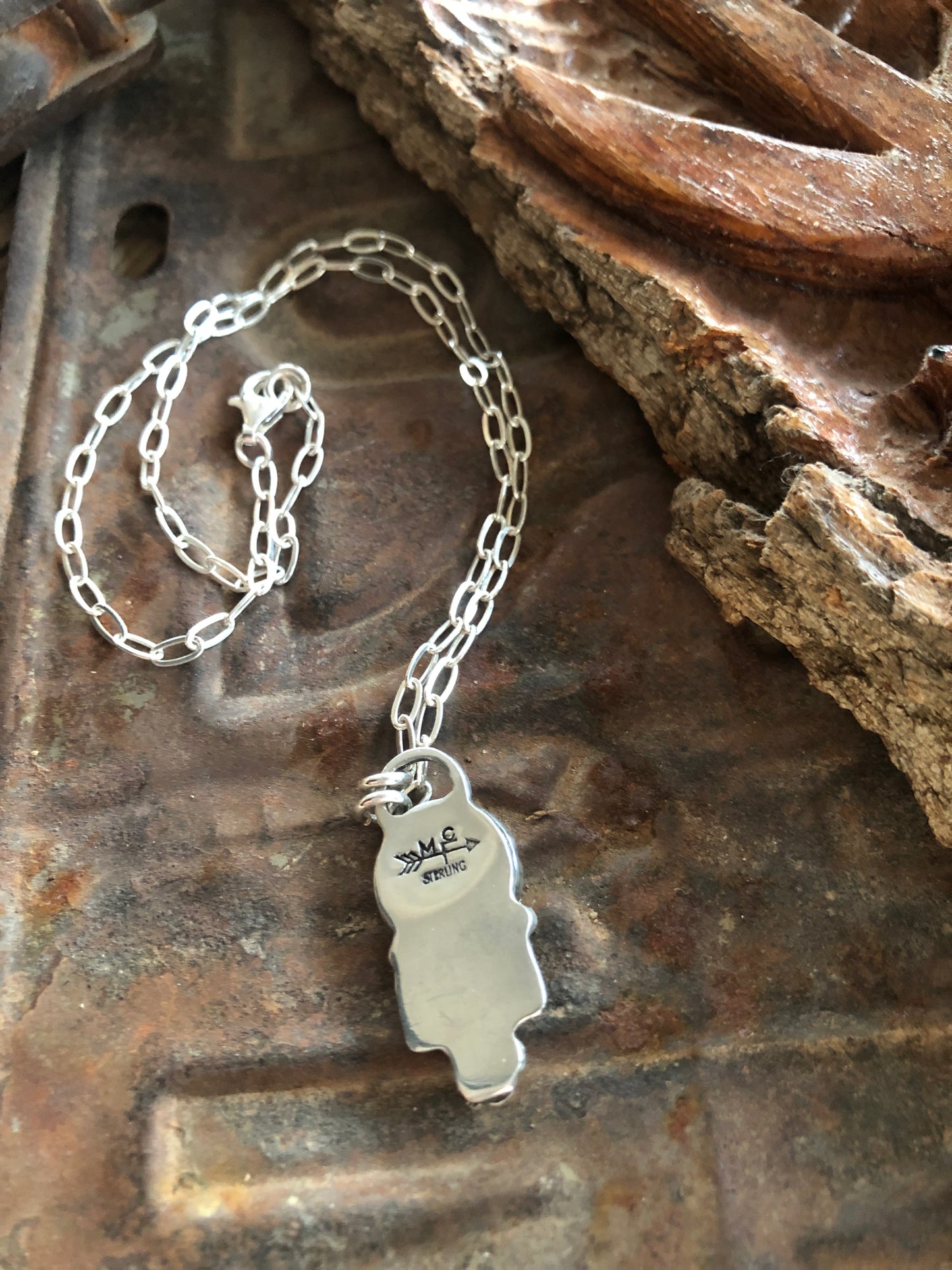 Sterling Silver Horse Coin & Crystal Necklace
