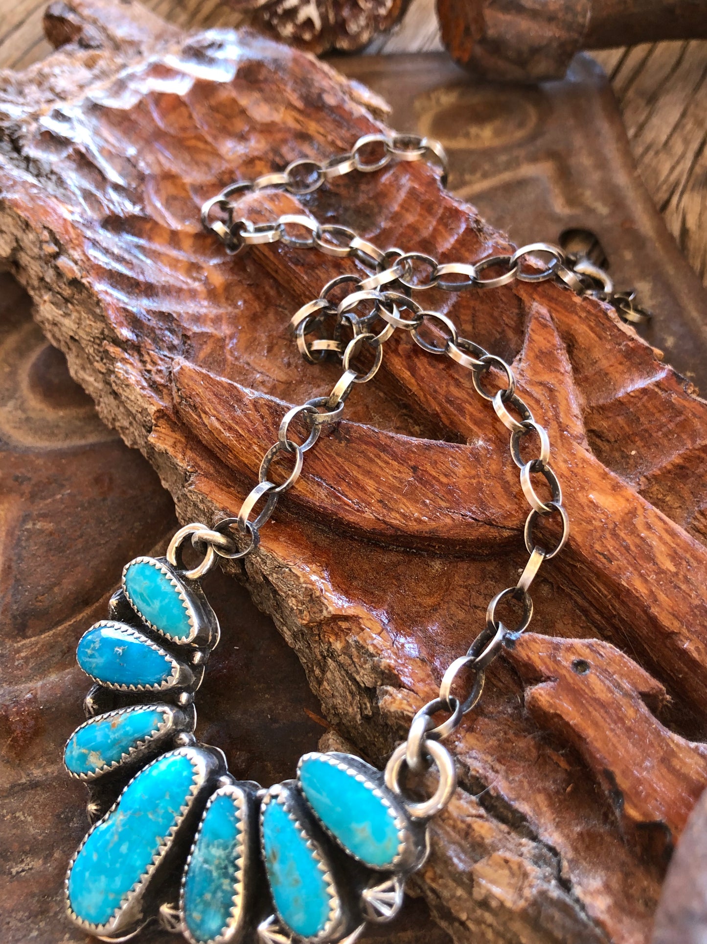 Blue Ridge Turquoise Half Cluster Statement Necklace**SALE