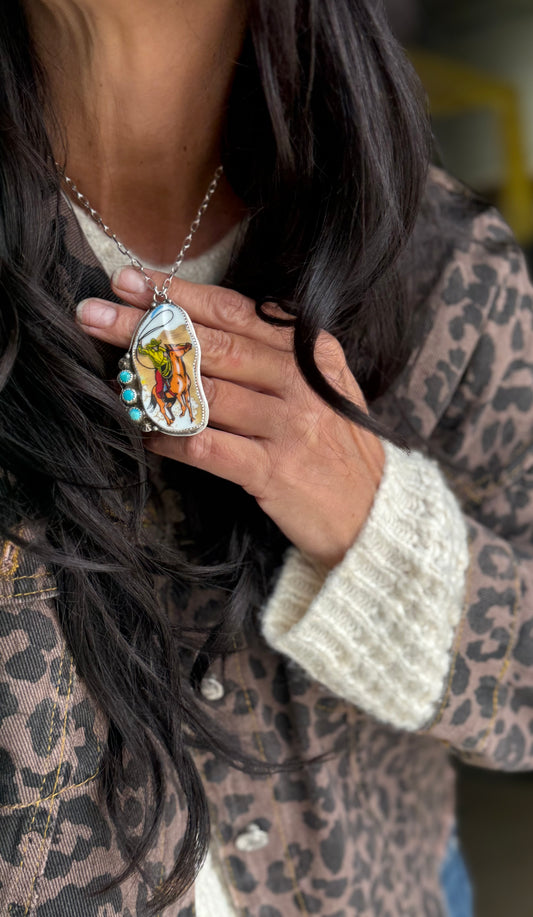 .925 Upcycled China Plate Necklace