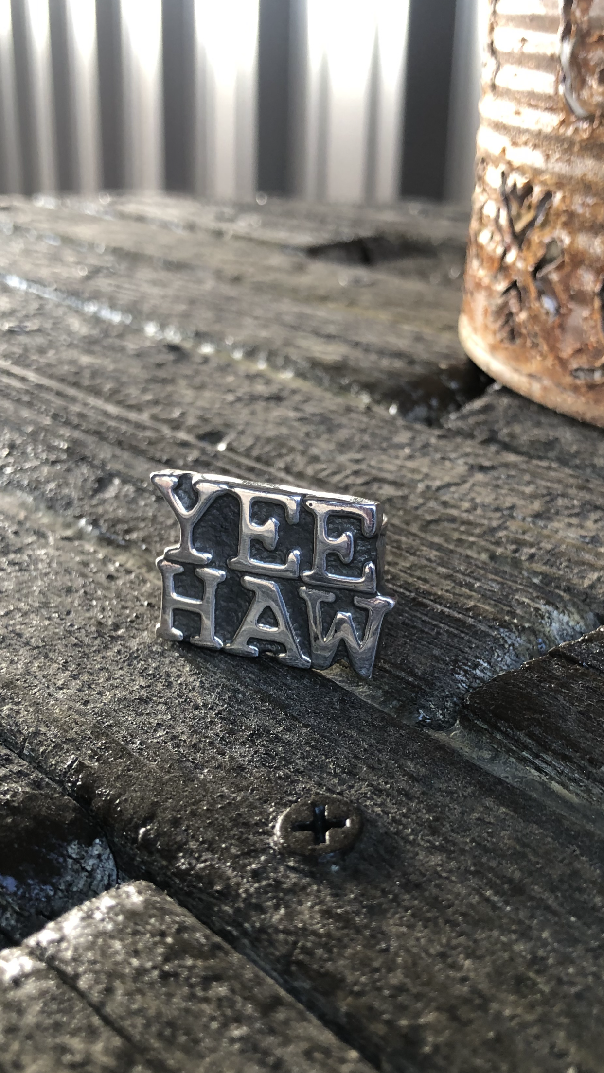 YEEHAW Statement Ring Size 9.5