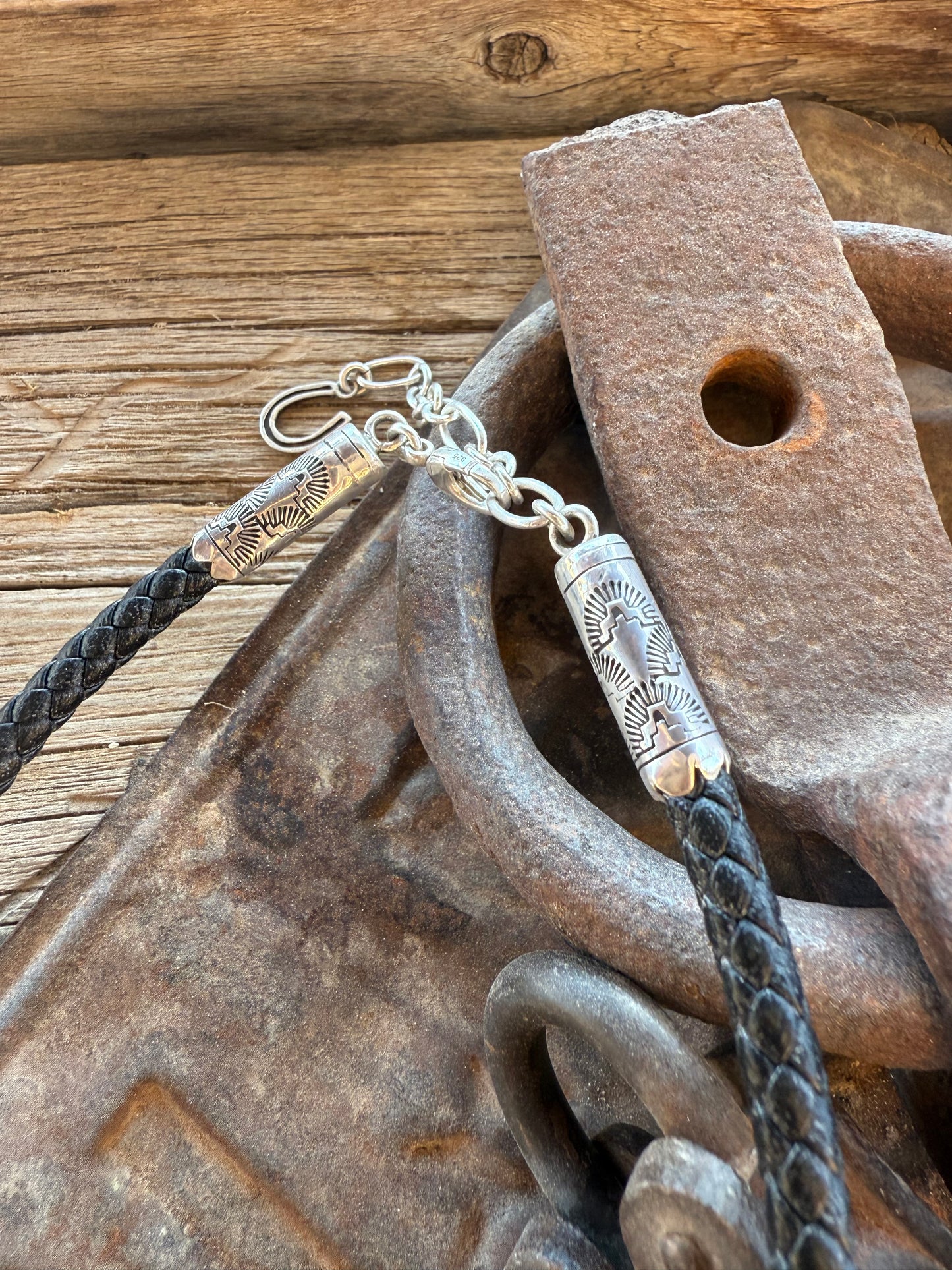 Sterling Horse Bust & White Buffalo Statement Necklace