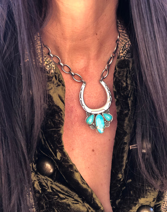 Turquoise Horseshoe Necklace**SALE