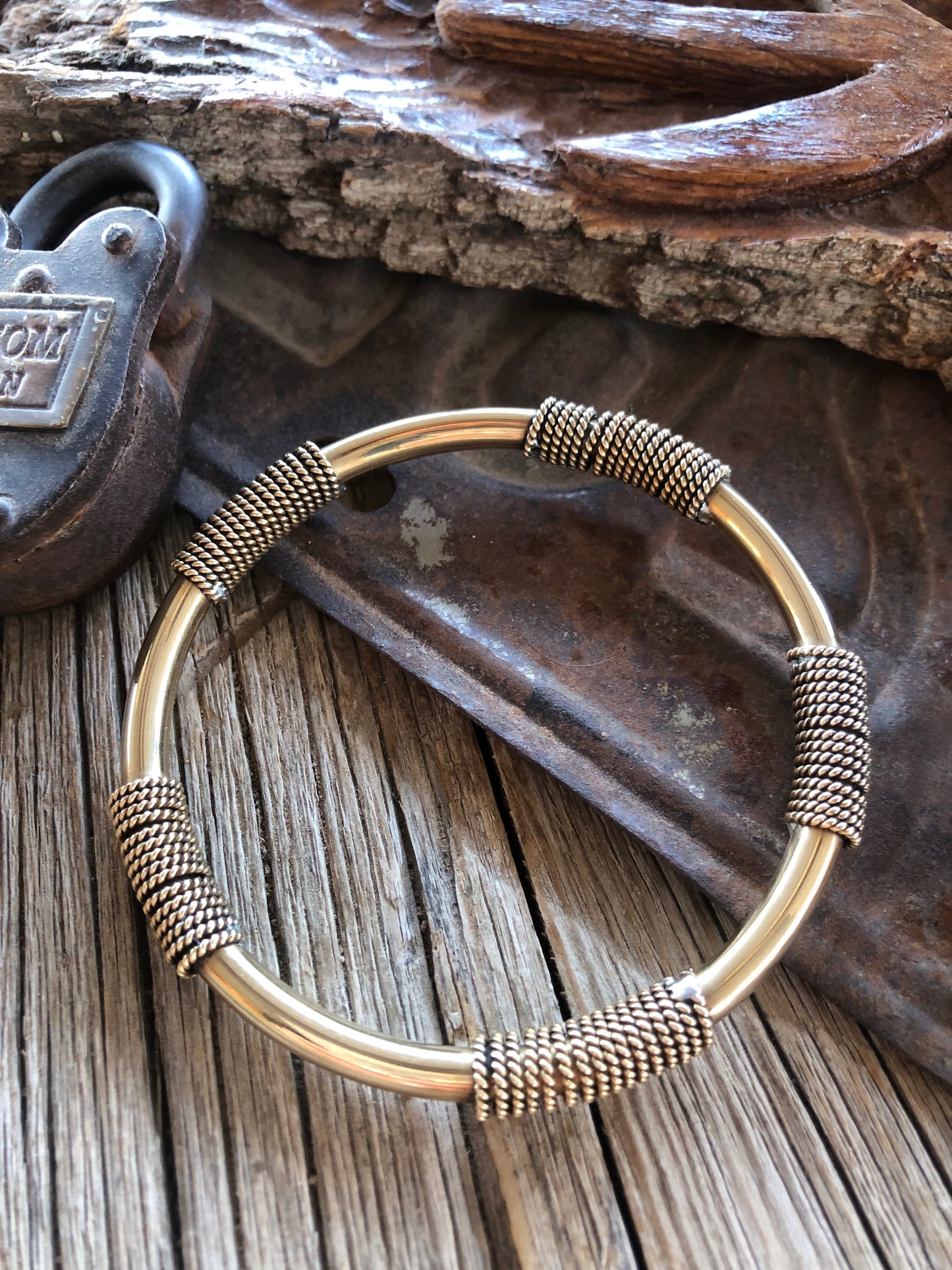 Solid Brass Bangle Trio