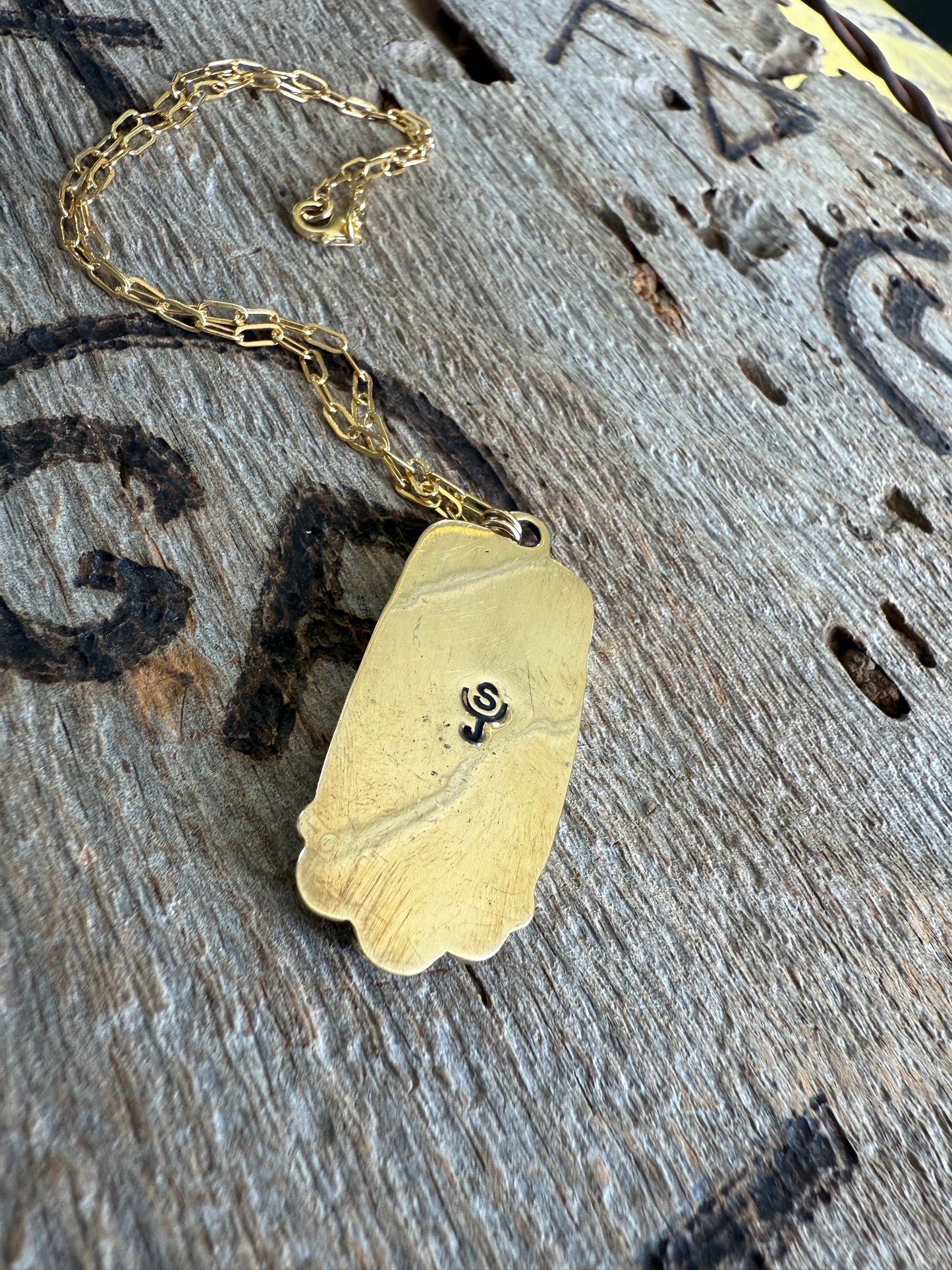 Gold Fill Upcycled China Plate Necklace