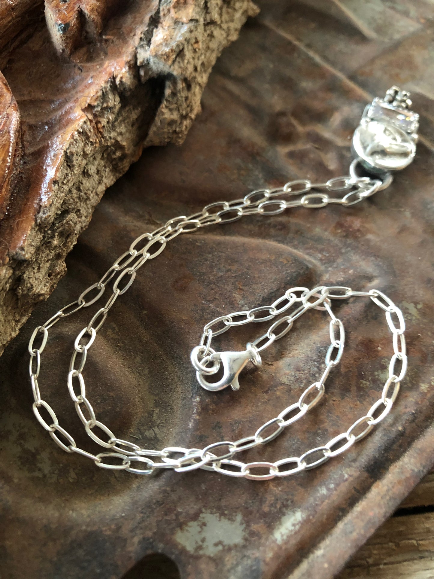 Sterling Silver Horse Coin & Crystal Necklace