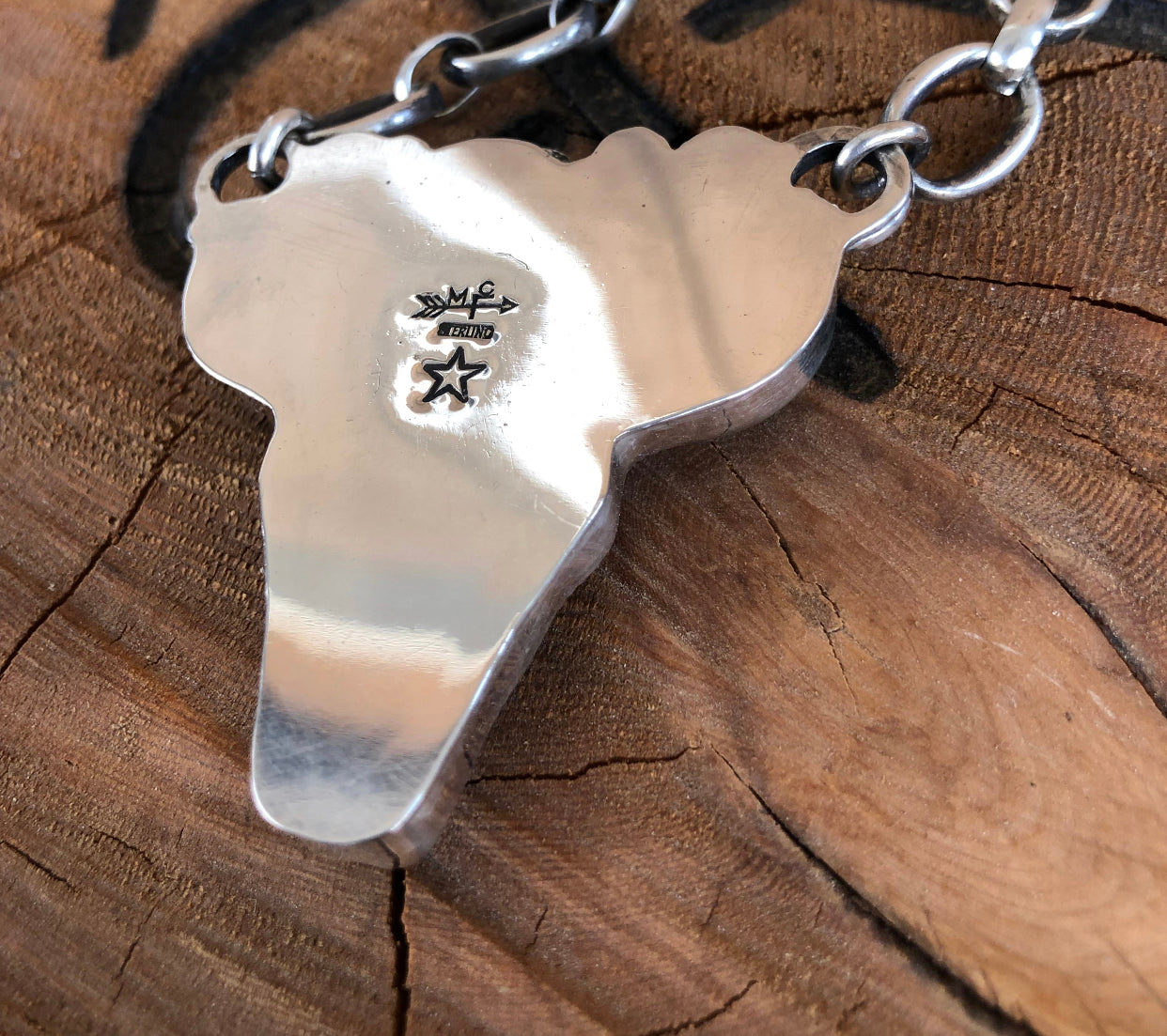 Turquoise Inlay Buffalo Statement Necklace