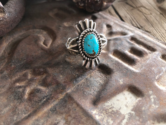 Turquoise Fan Statement Ring Size 9