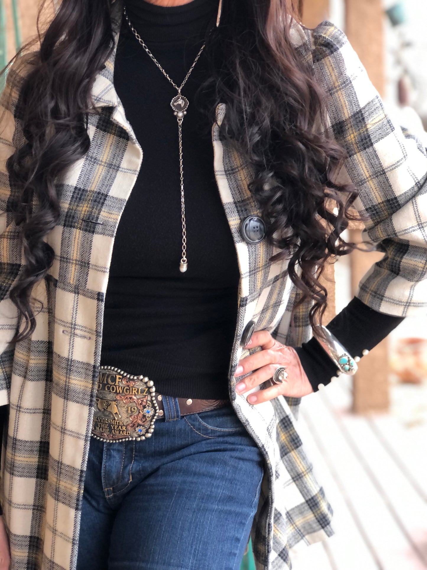 Horse Head & Pearl Lariat Necklace