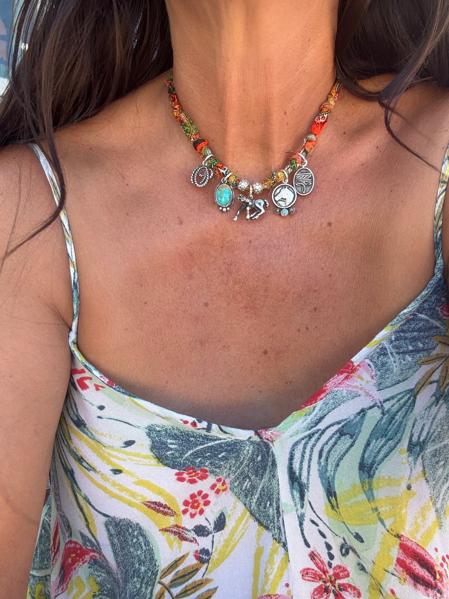 Pony 5 Charm Bandana Necklace