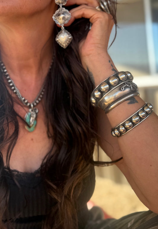 Sterling Silver Bead Bangle