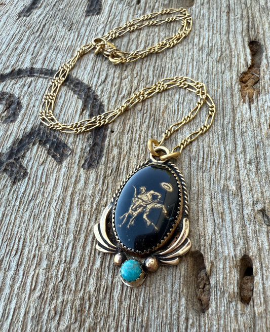 Solid Brass Bull Dog'n Necklace