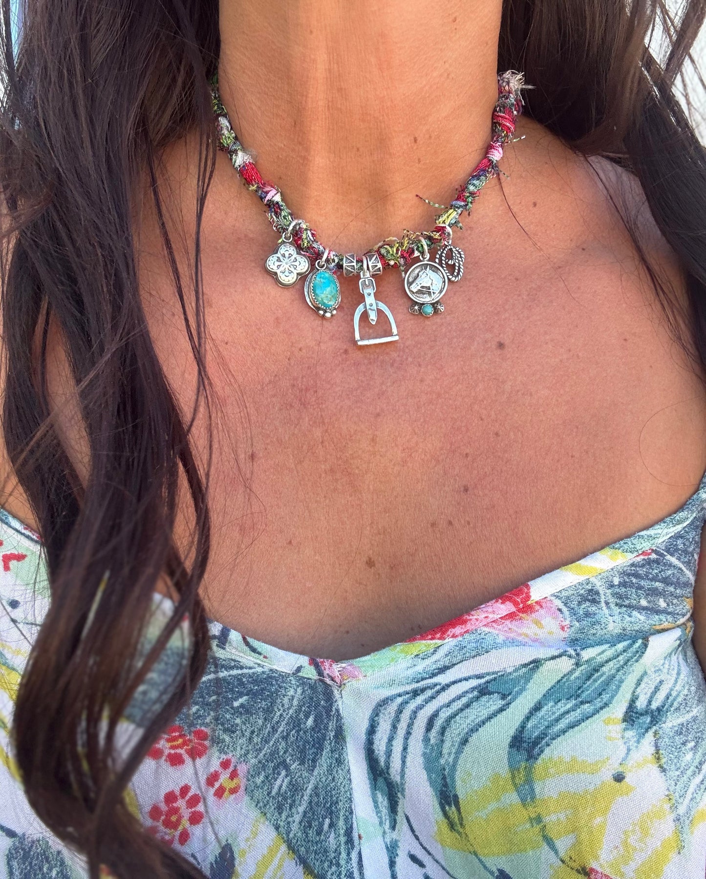 Stirrup 5 Charm Bandana Necklace