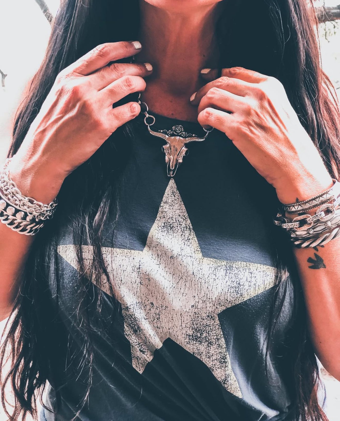 Sterling Longhorn Necklace
