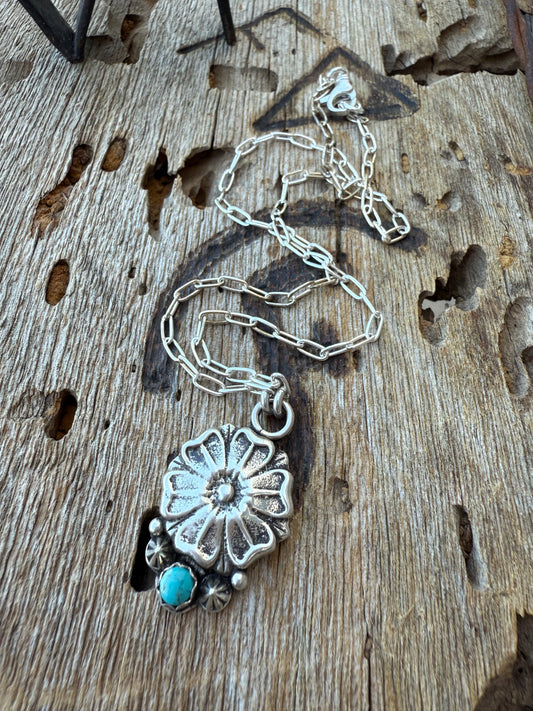 Sterling Palm Flower Necklace
