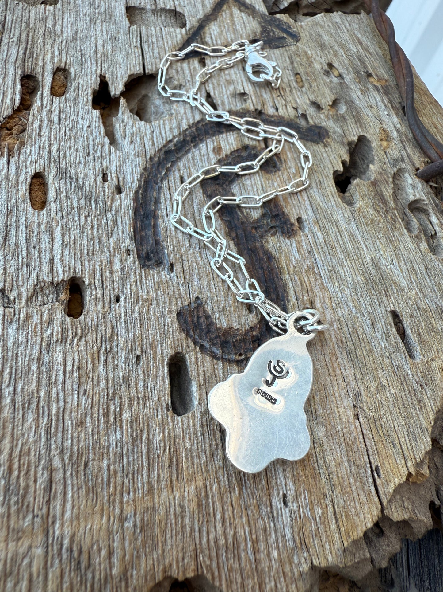 Sterling Boot Stitch Necklace