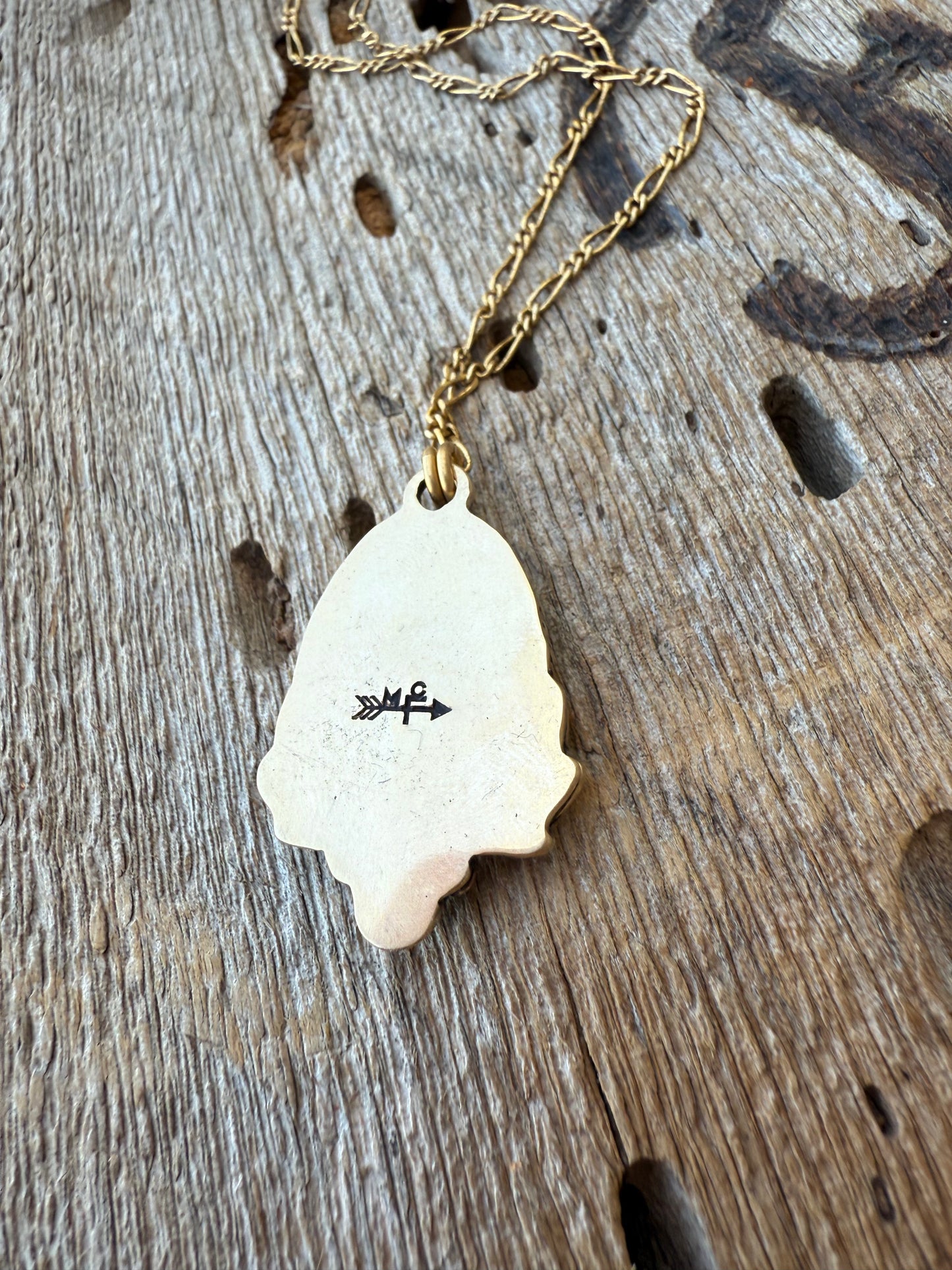 Solid Brass Bull Dog'n Necklace
