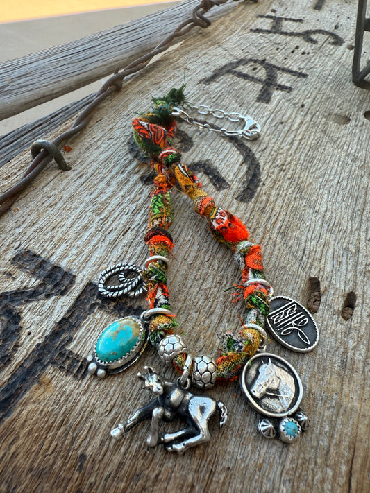 Pony 5 Charm Bandana Necklace