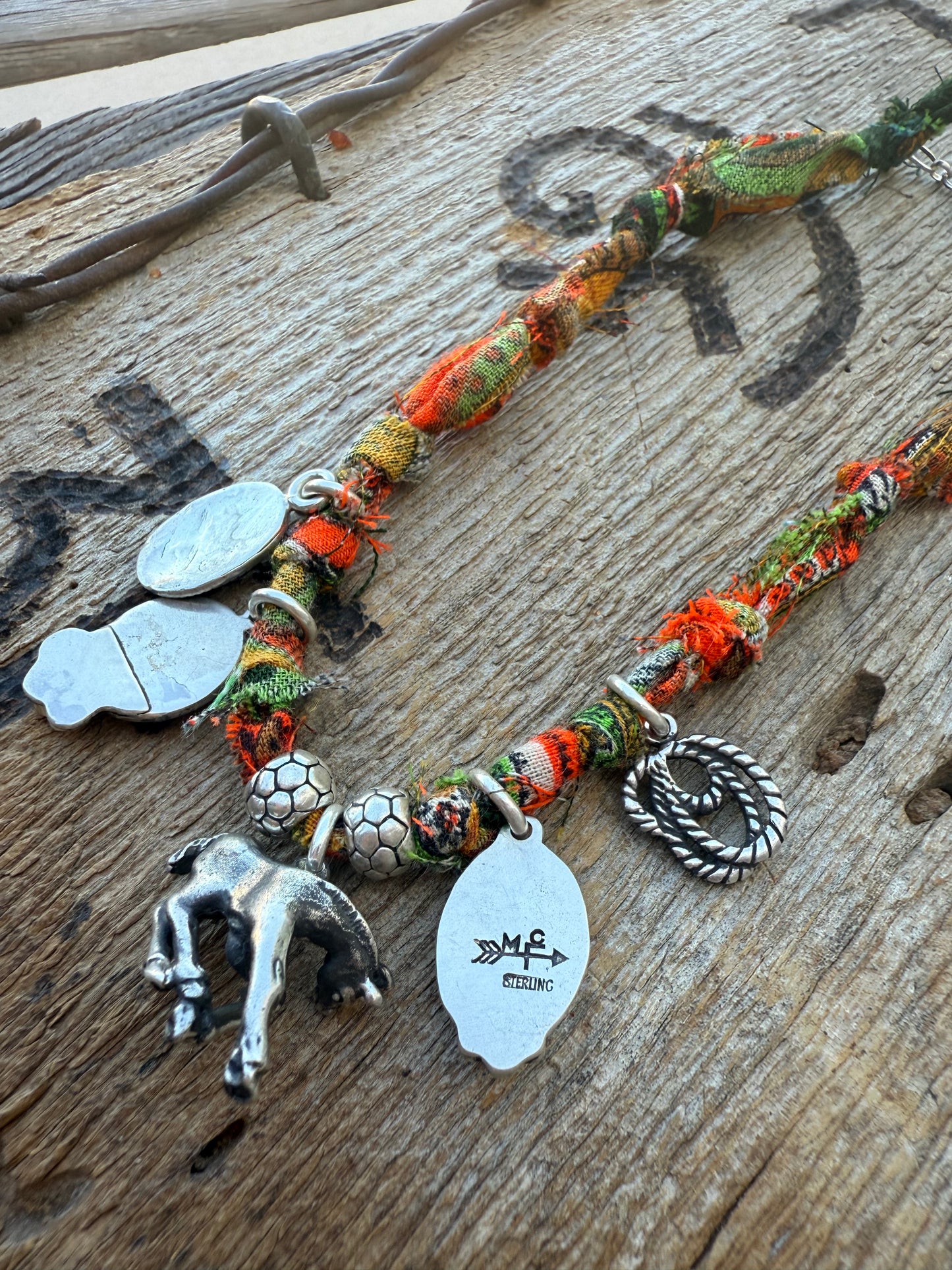 Pony 5 Charm Bandana Necklace