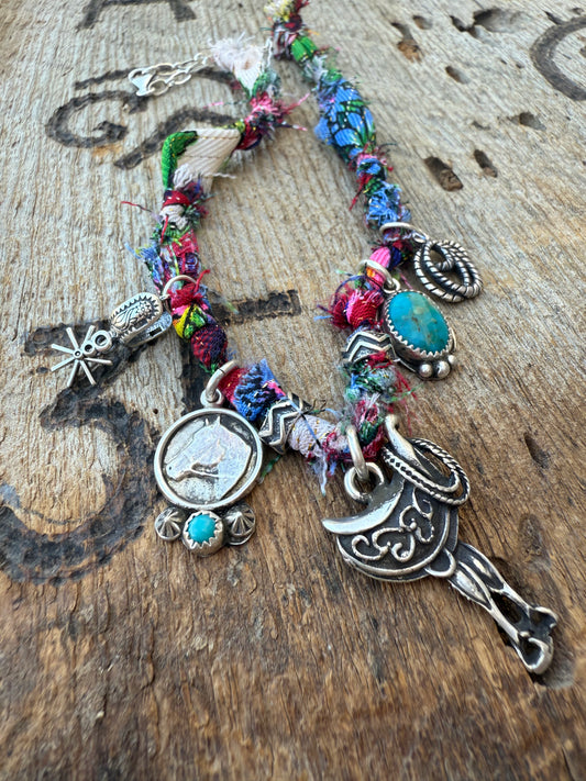 Saddle 5 Charm Bandana Necklace