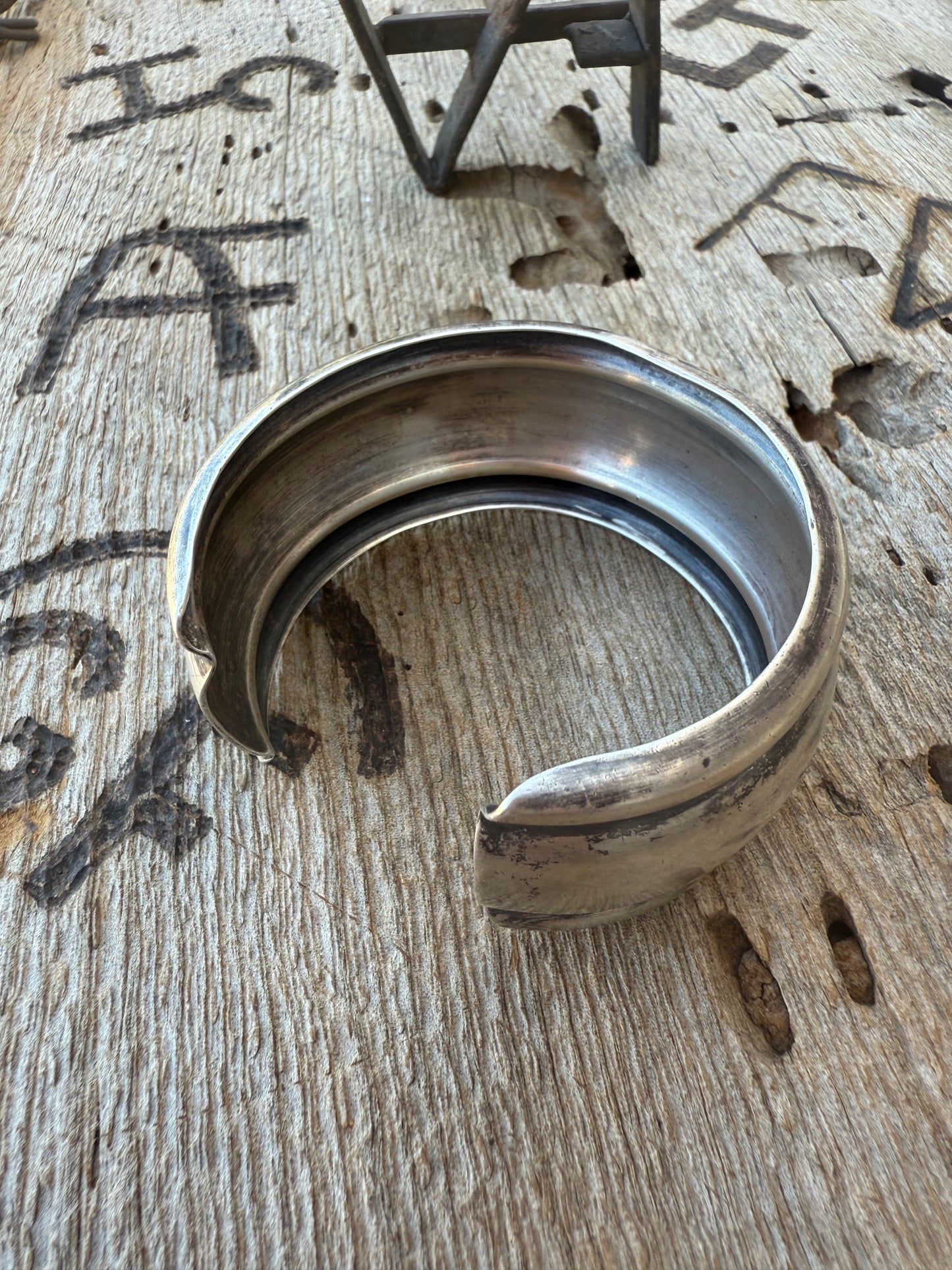 Upcycled Sterling Equestrian Cuff Bracelet