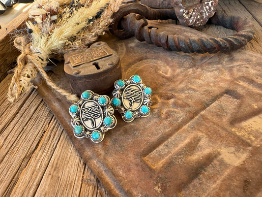 .925 Boot Stitch Cluster Earrings