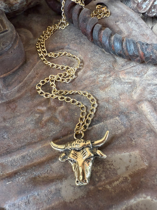 Golden Steer Necklace