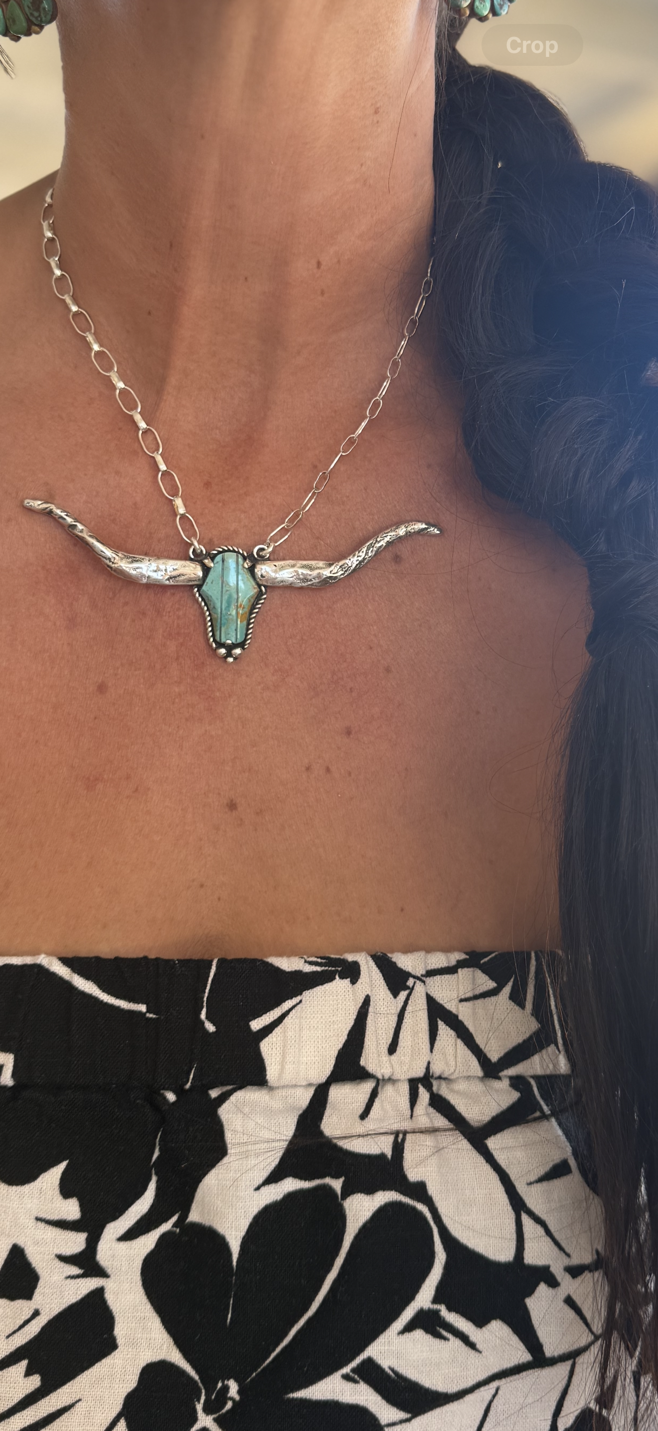 Huge .925 Kingman Longhorn Necklace