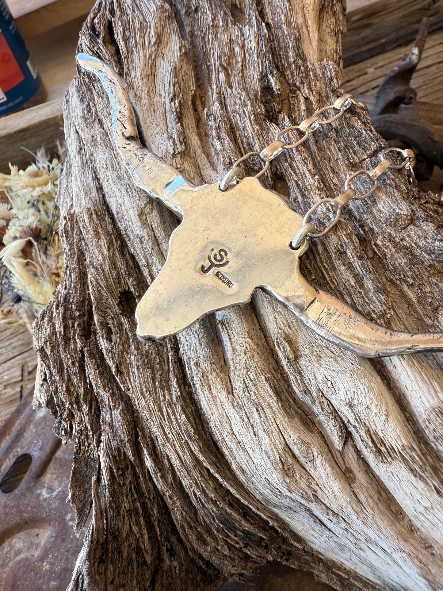 Huge .925 Kingman Longhorn Necklace