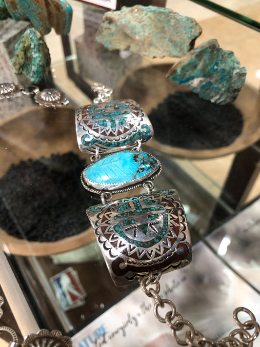 Vtg Kachina Inlay Bracelet