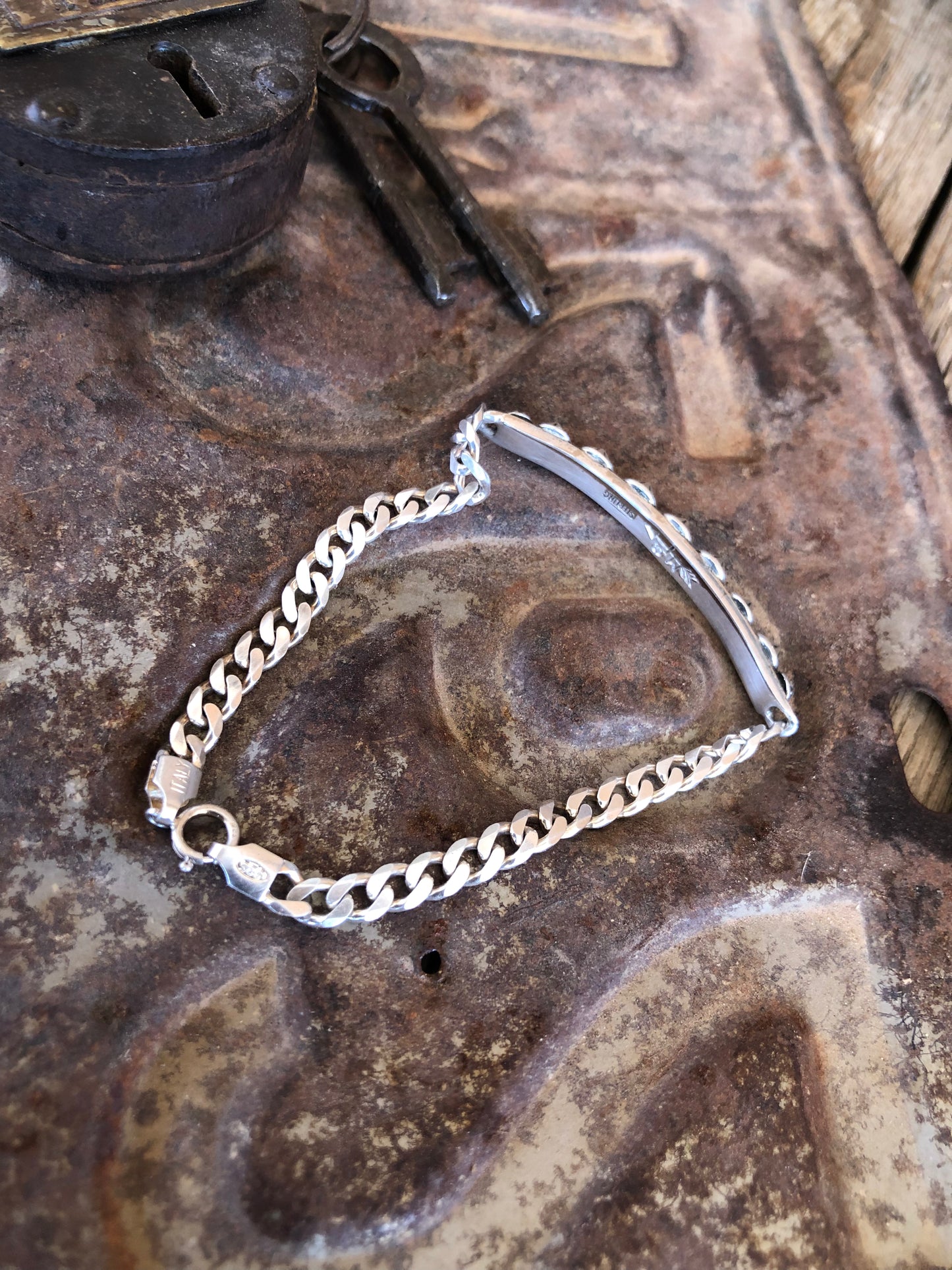 Sterling Rosetta Bar Bracelet