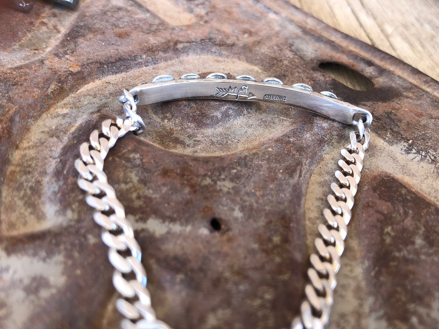 Sterling Rosetta Bar Bracelet