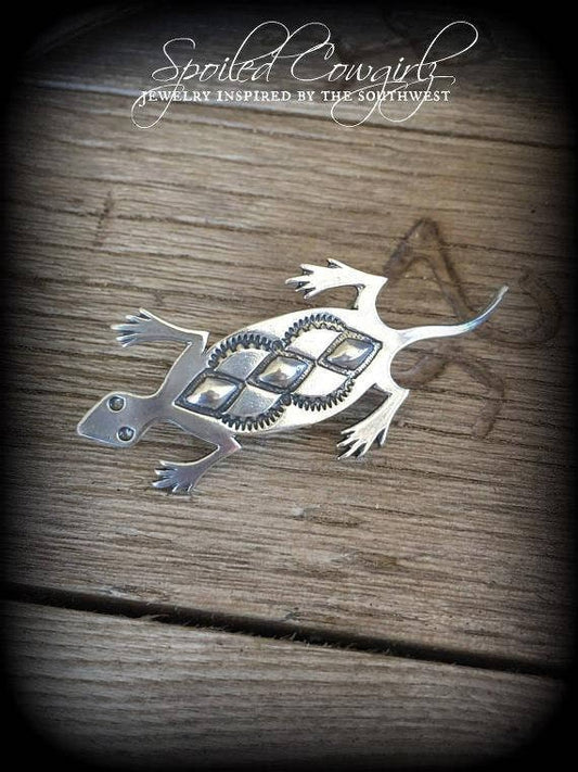 Sterling Silver Lizard Pin