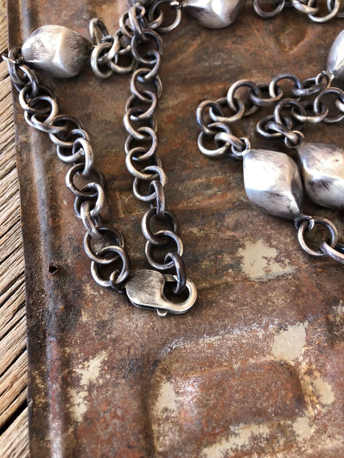 Sterling Silver & Baja Turquoise Tufa Cast Naja Statement Necklace**SALE