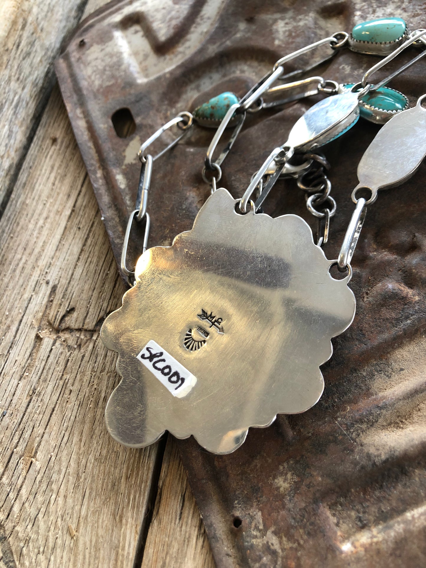 Huge Sterling & Mixed Mine Turquoise Cluster Necklace