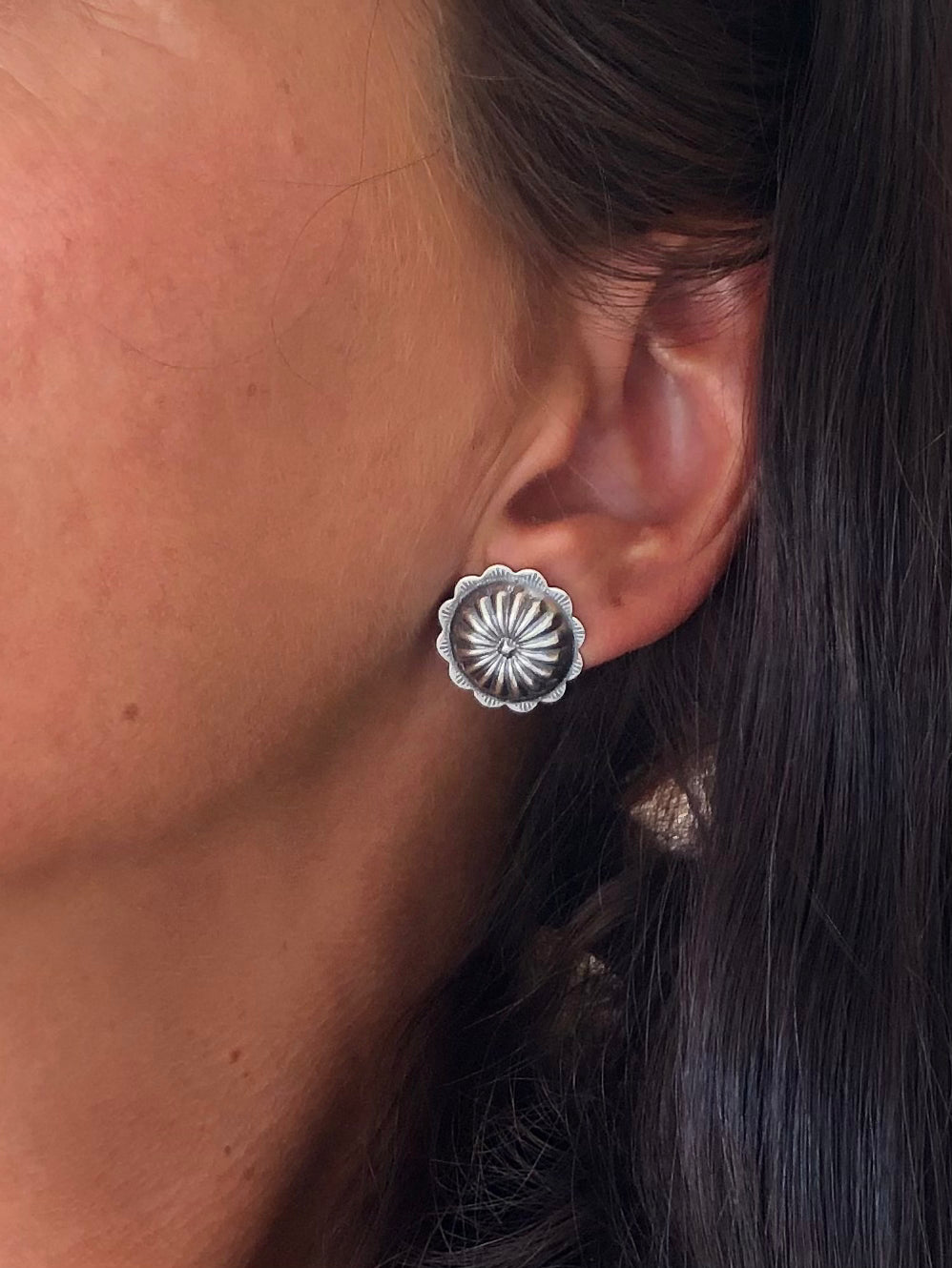 Sterling Silver Concho Studs