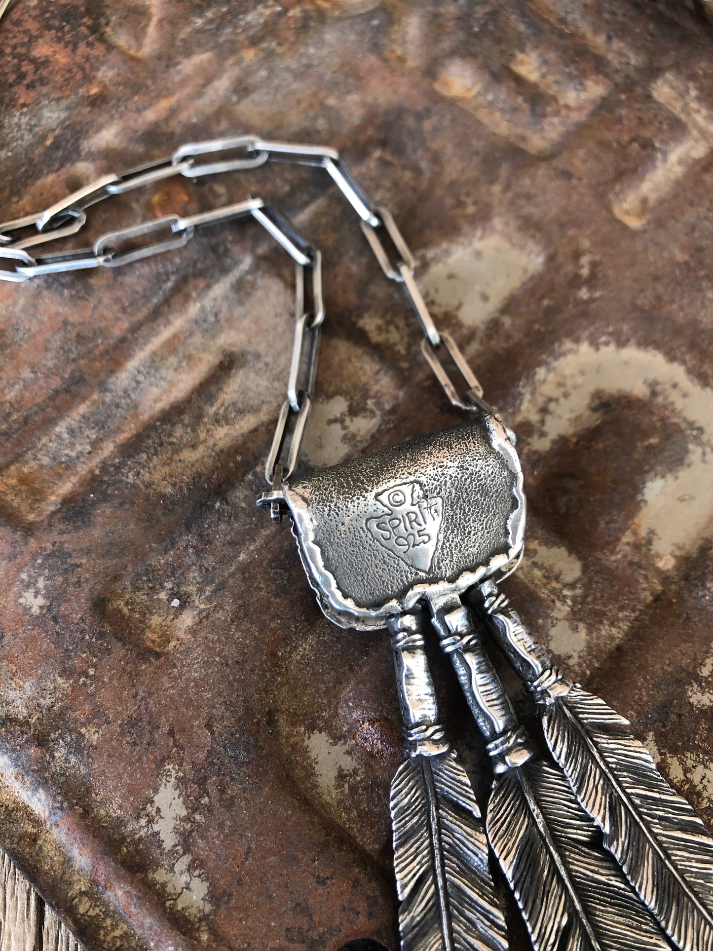 Sterling Silver & Kingman Turquoise Feather Necklace**SALE