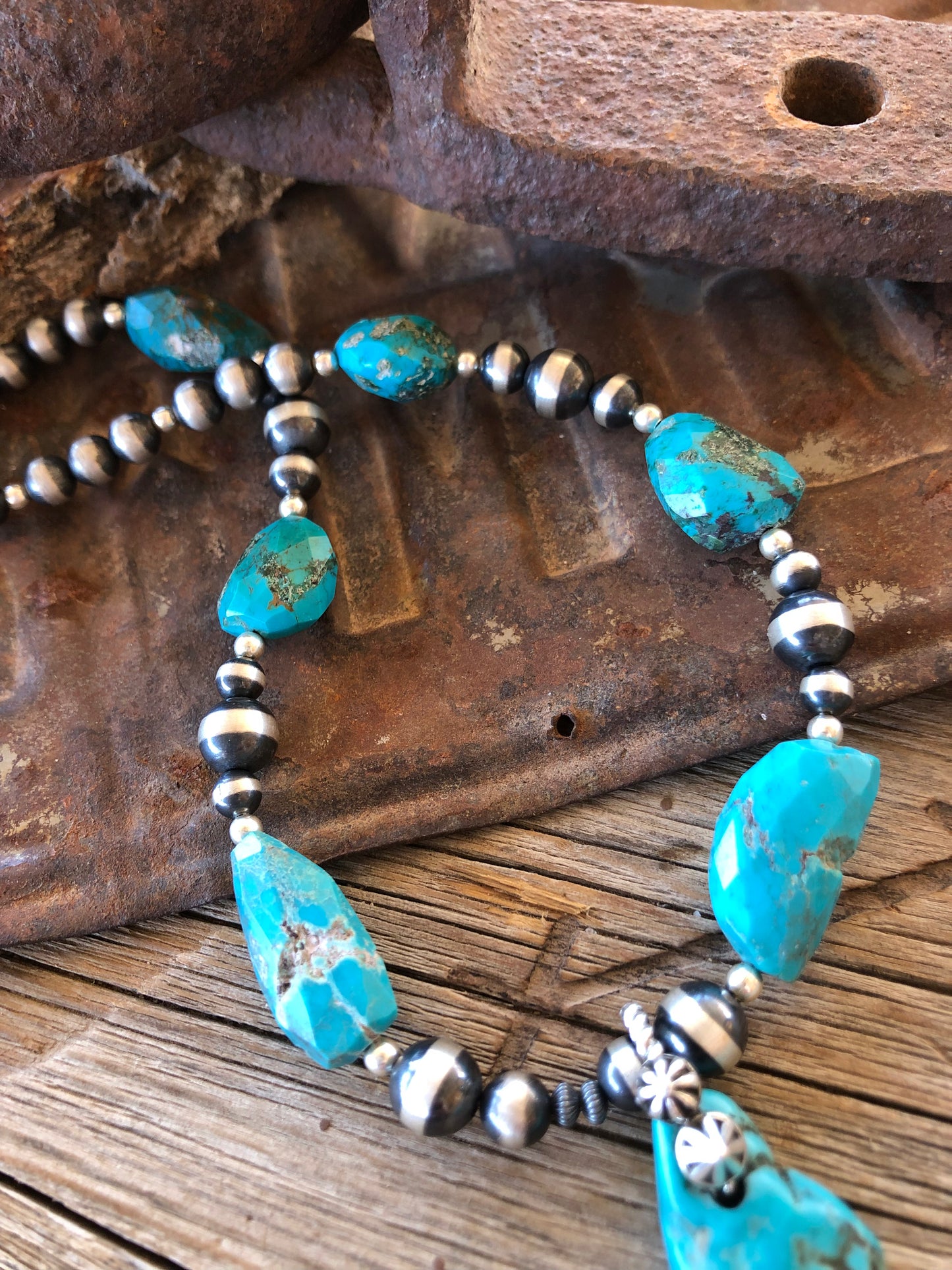 Fox Mine Faceted Turquoise Necklace**SALE