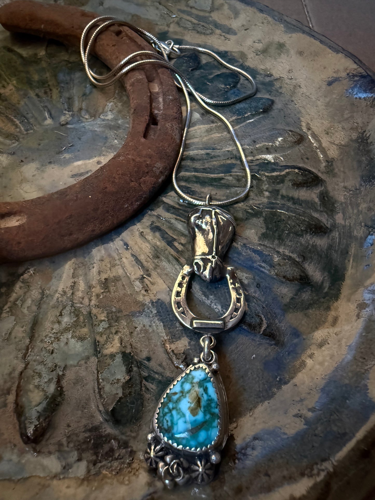 Halter Horse Rising Phoenix Turquoise Necklace