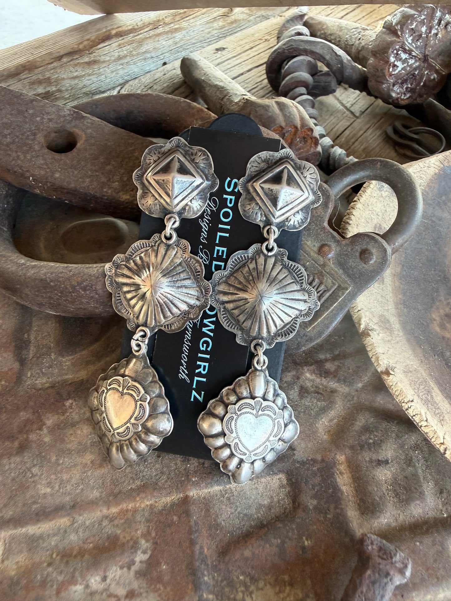 Sterling Concho Earrings