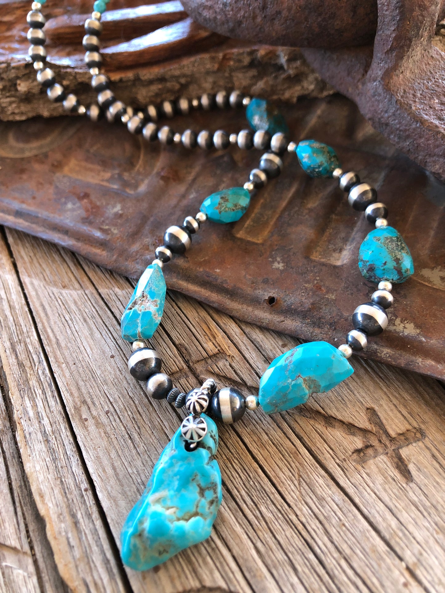 Fox Mine Faceted Turquoise Necklace**SALE