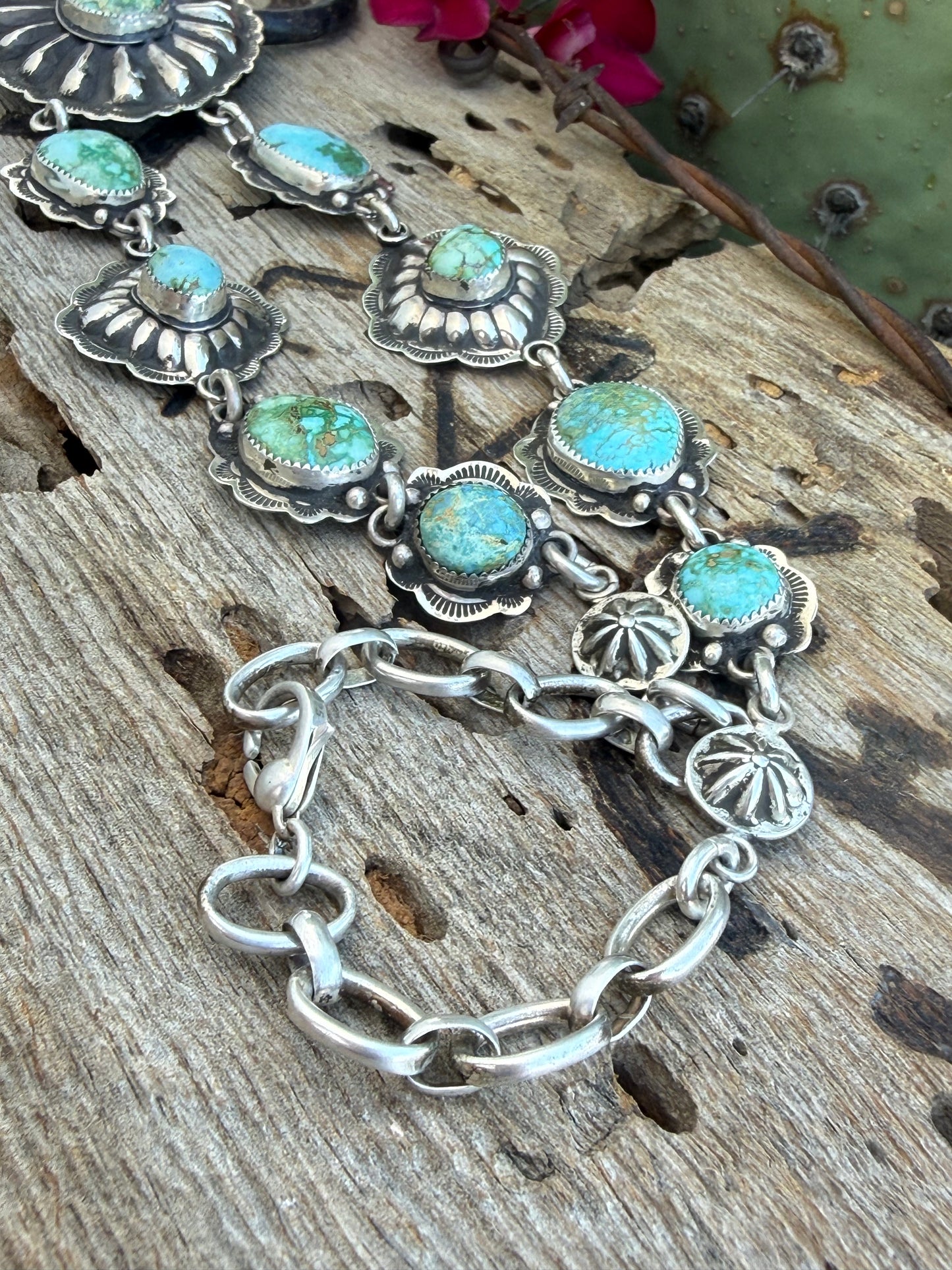 Turquoise Mountain Concho Necklace