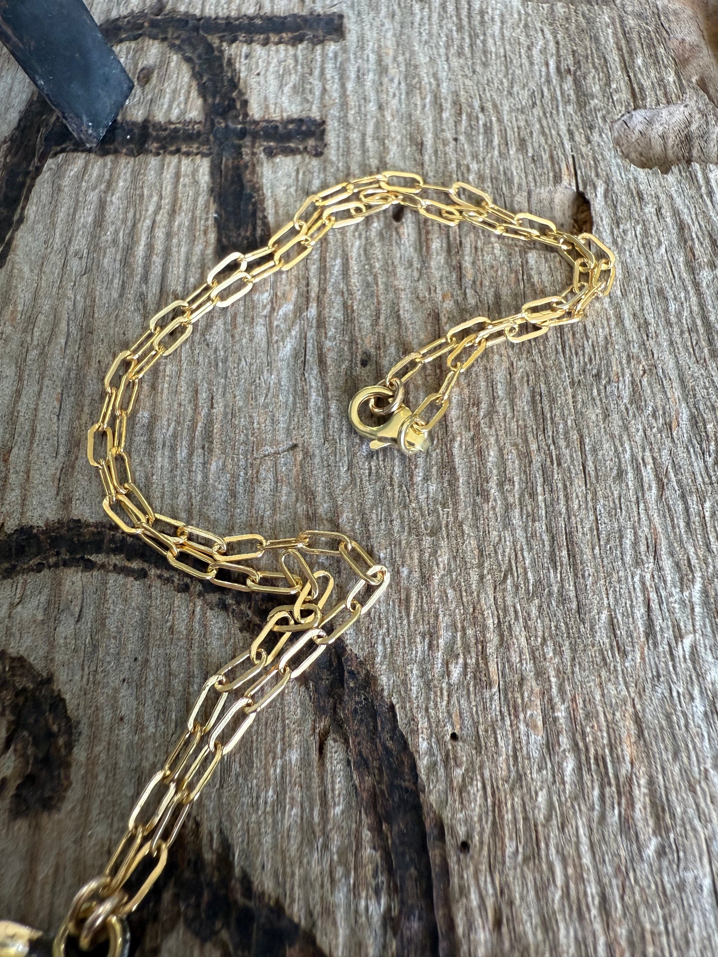 Gold Fill Upcycled China Plate Necklace