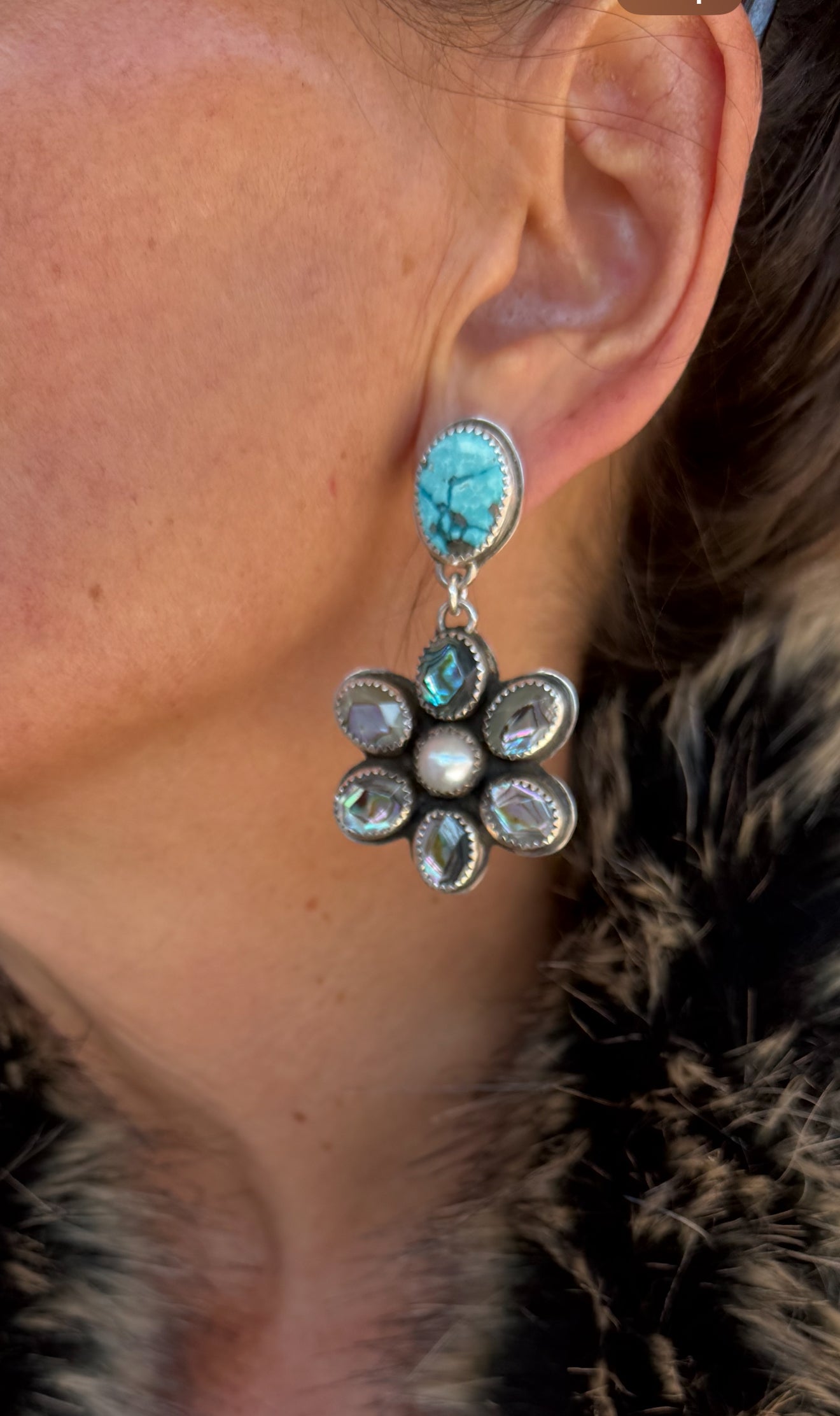 Persian Turquoise & Abalone Earrings