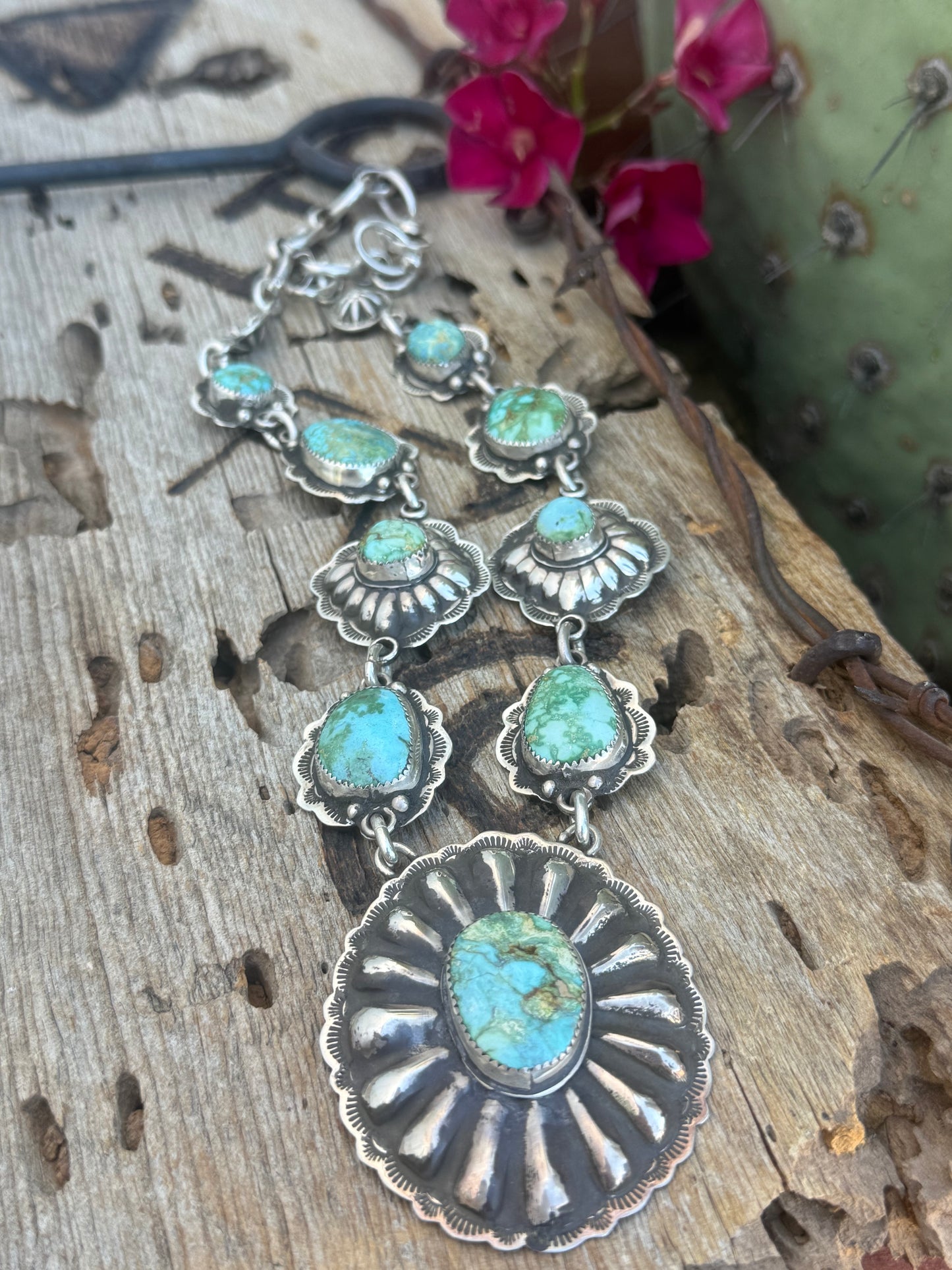 Turquoise Mountain Concho Necklace